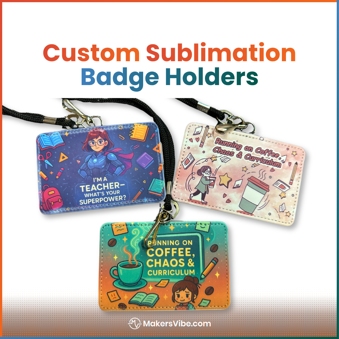Custom Sublimation ID Badge Holder – Durable Hard Plastic – Portrait or Landscape